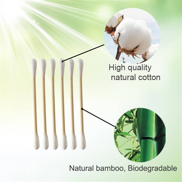 2000 Qtips/Cotton Swabs bamboo Stick Double Tiped 20 packs of 100 swabs
