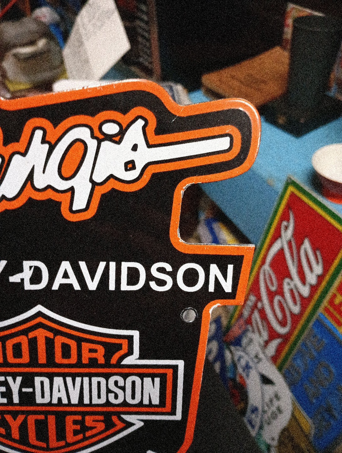 Porcelain Harley Davidson South Dakota Motorcycles Sign