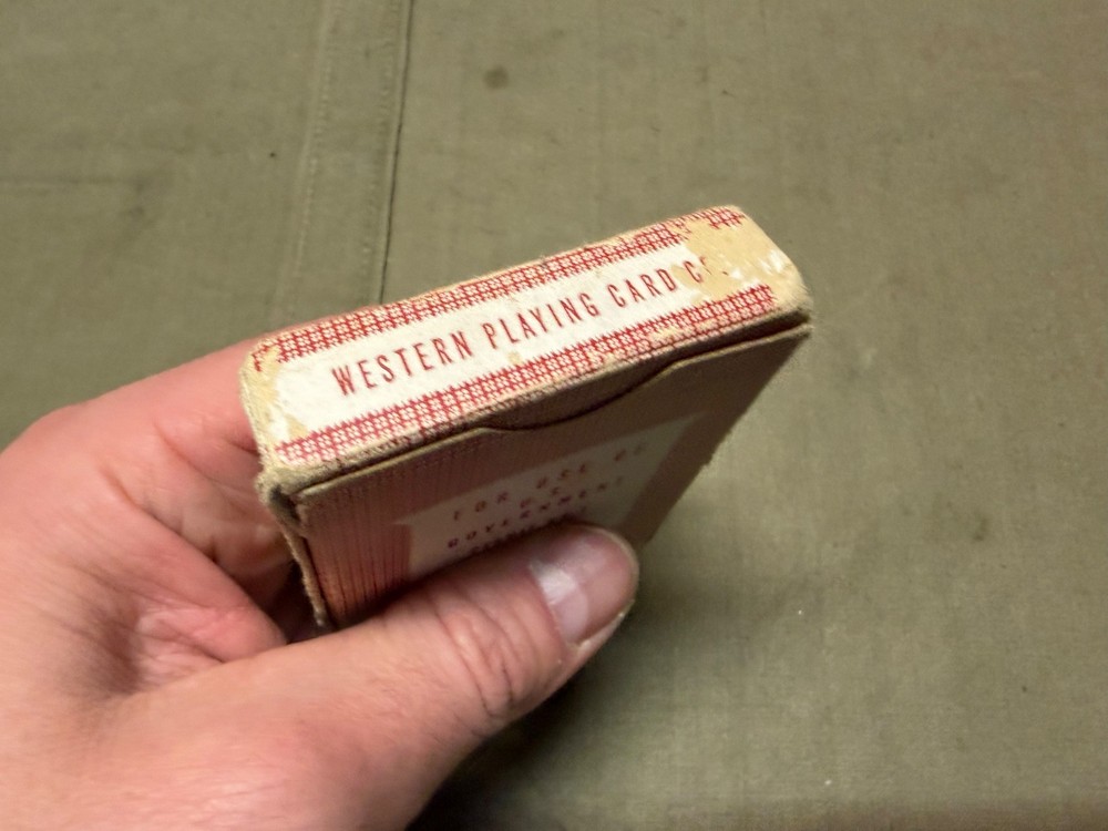 ORIGINAL WWII US ARMY INFANTRY PERSONAL RED CROSS ISSUES PLAYING CARDS-FULL DECK