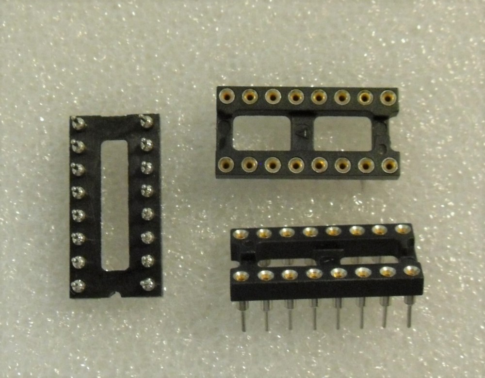 16 Pin DIP Socket - Gold Inserts Machined Pins - Augat