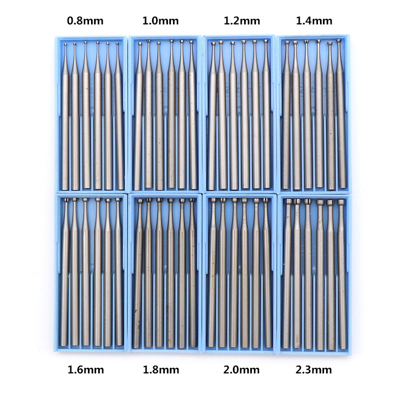 2.35mm Shank Concave Bead Solid Carbide Drill Bits Carving Tool 0.8mm-2.3mm
