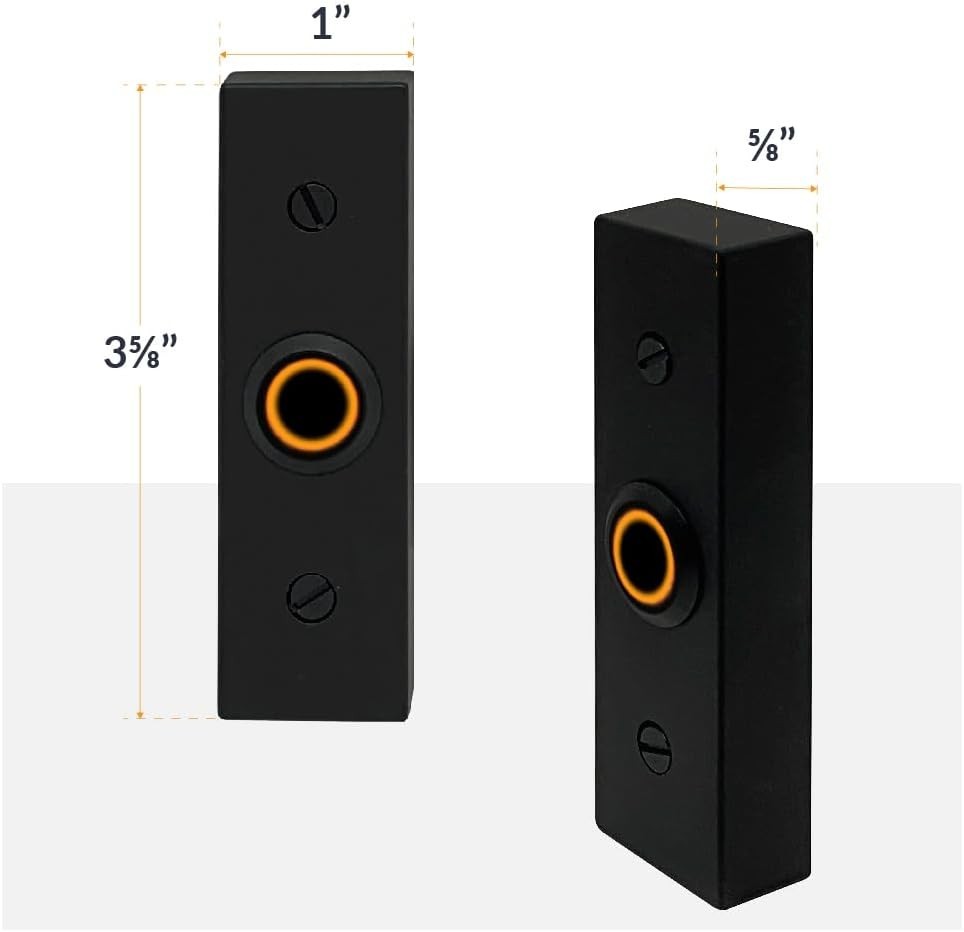 Newhouse Hardware Rectangular Lighted Wired Metal Doorbell Button in Black BT6BL