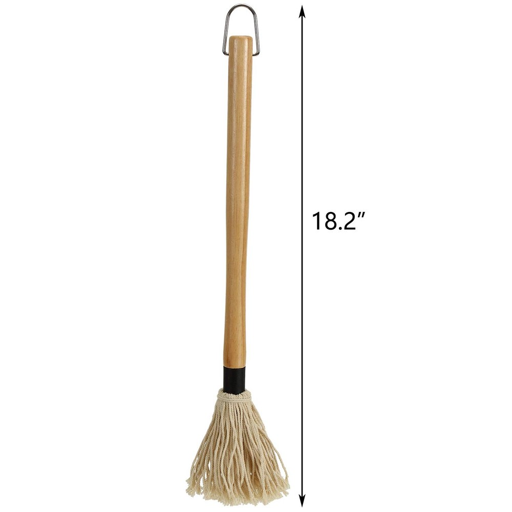 Hedume 2 Pack BBQ Basting Mop with 6 Extra Replacement Heads, Grill White