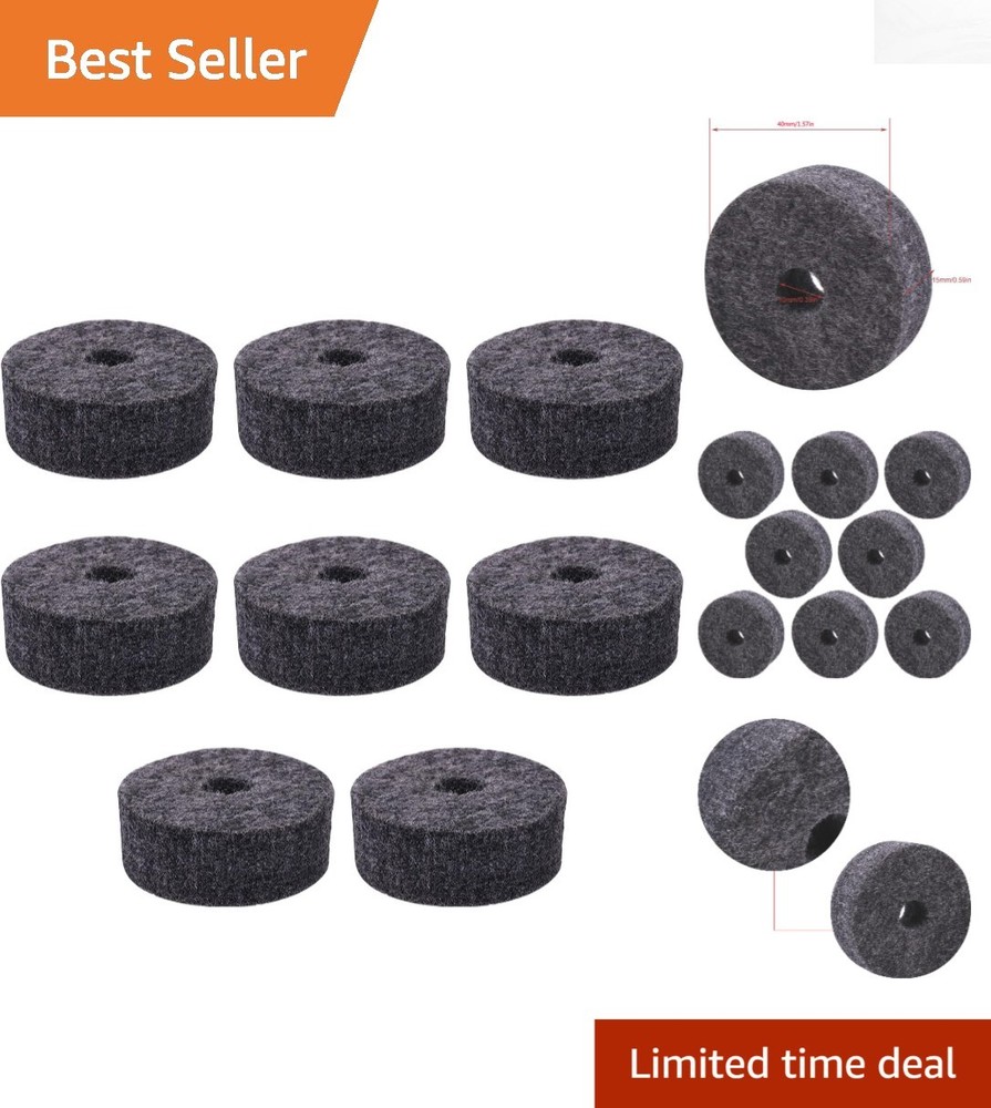 High-Quality Round Felt Washers for Drum Sets - 8 Pack - Lightweight Design