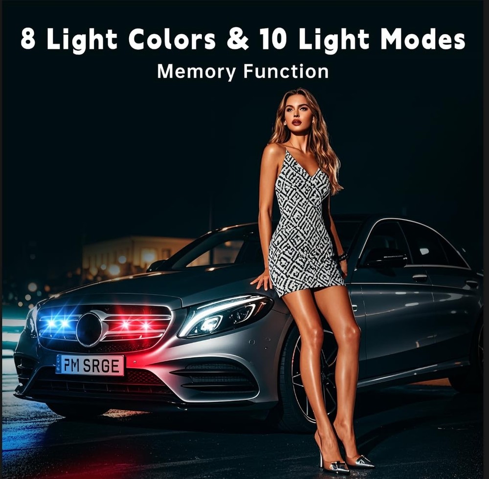 4PCS Wireless LED Strobe Lights with Remote Control,8 Colors 4pcs, Multicolor