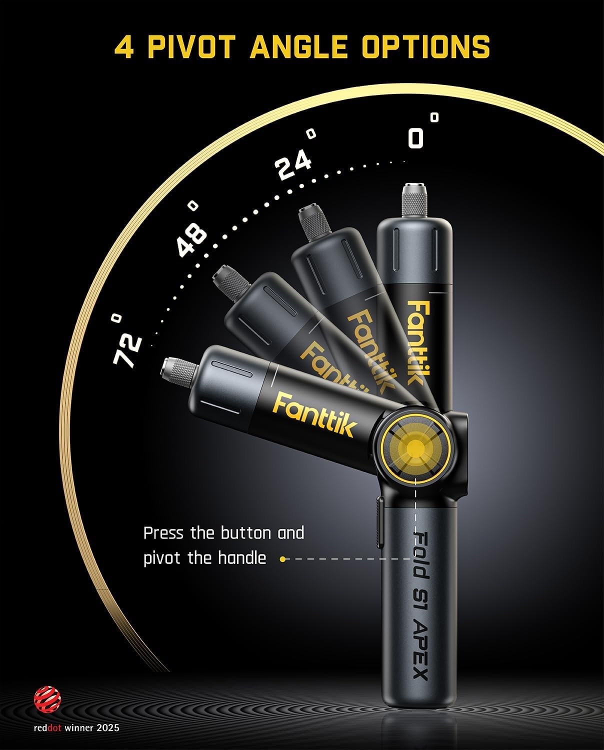 Fanttik S1 APEX Electric Screwdriver, Pivot Handle Screwdriver, Max 7N.m High To