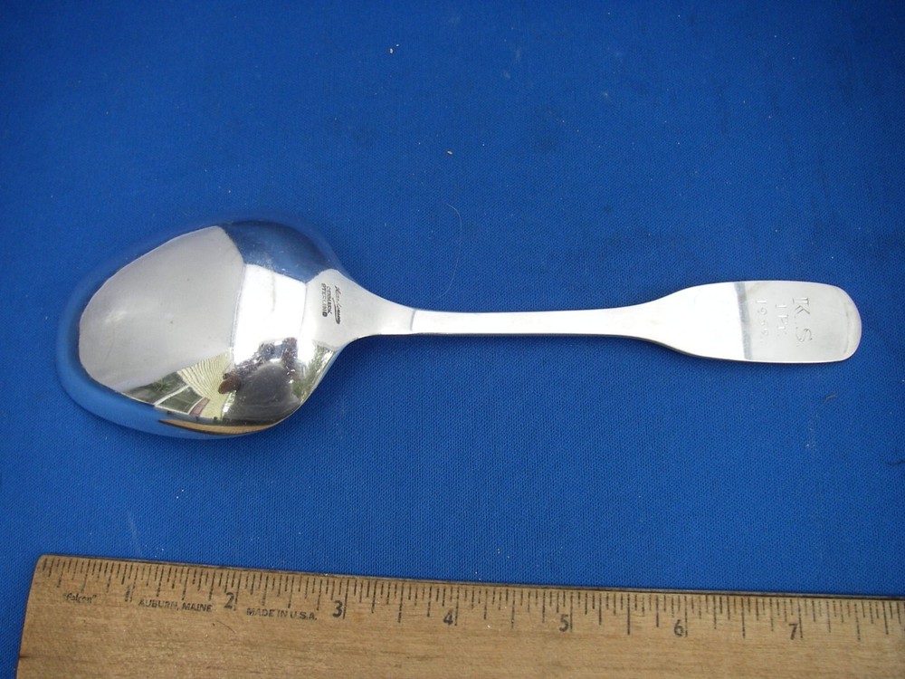 HANS HANSEN Denmark Sterling SUZANNE Pattern SERVING SPOON-8 1/8 Inch-Dated 1952