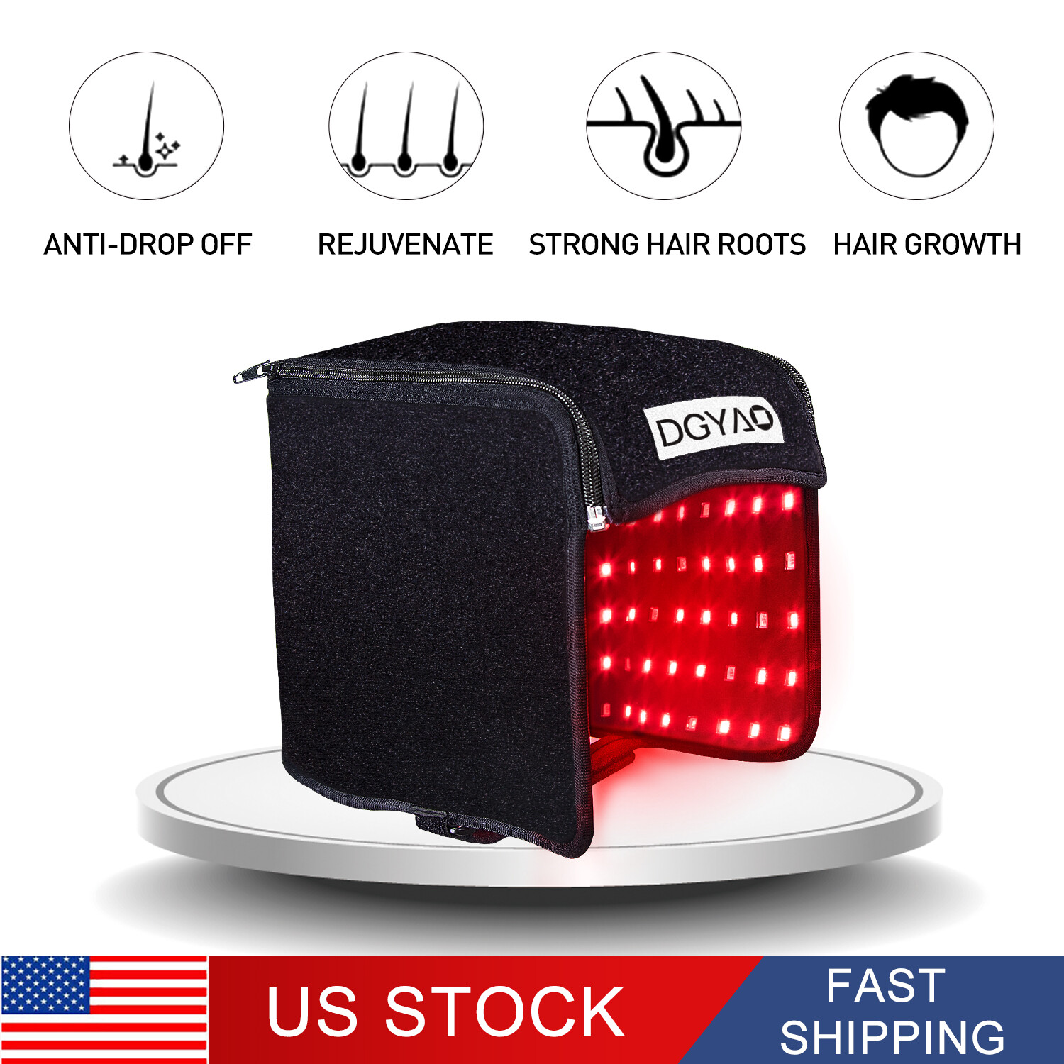 224 LEDs 880nm Infrared Red Light Hair Cap for Hair Loss Regrowth Helmet Device