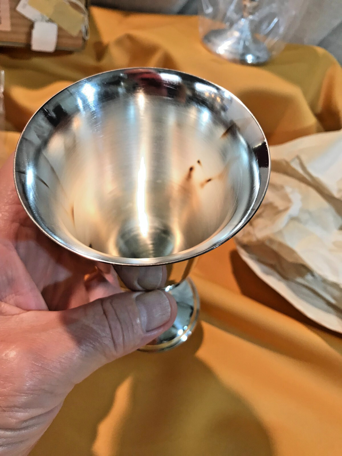 Pair NEW IN BOX OLD STOCK William Adams Silverplate WATER GOBLETS Made in Italy