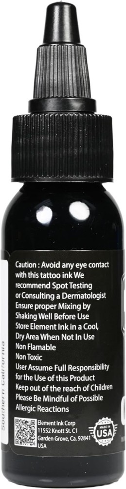 -Friendly 1oz Black Tattoo Ink - Ideal for Outlining & Shading Techniques