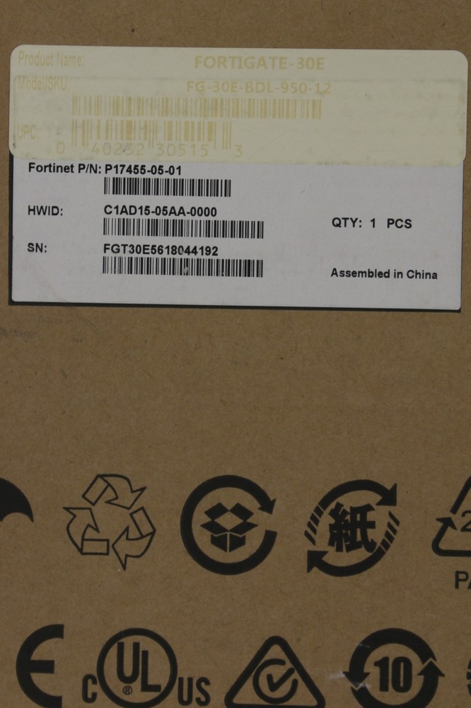 Fortinet FortiGate | FG-30E P17455-05-01 | Network Firewall Security Appliance