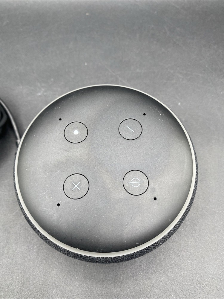 Amazon Echo Dot (3rd Generation) Smart Speaker - Charcoal W/Power Adapter Flaws