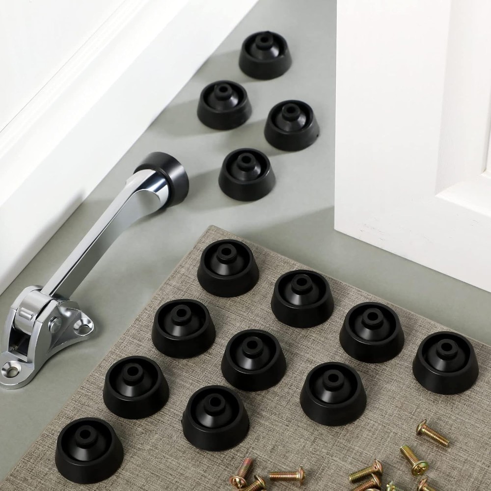 Shihanee 15 Sets Kick Down Door Stop Rubber Tip Replacement Black
