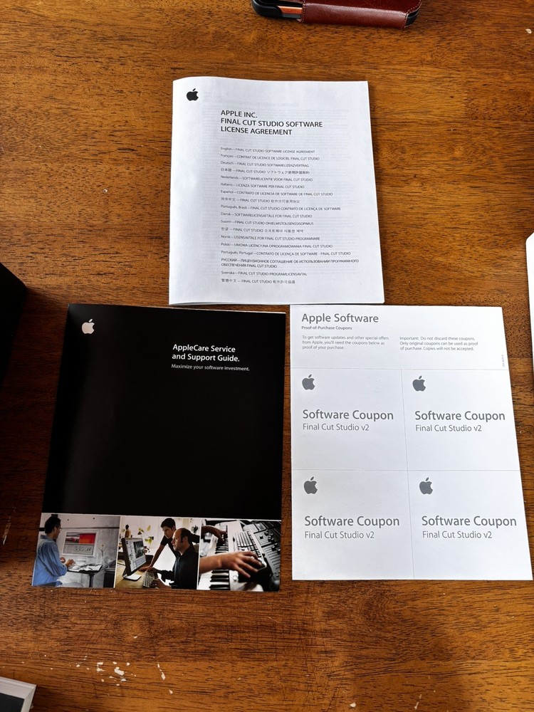 Apple Final Cut Studio 2 Pro 6 DVD Studio Pro 4 Manuals only - no software