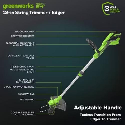 Greenworks POWERALL 3pc Combo Kit - 21" Lawn Mower 12" String Trimmer 320 CFM Le