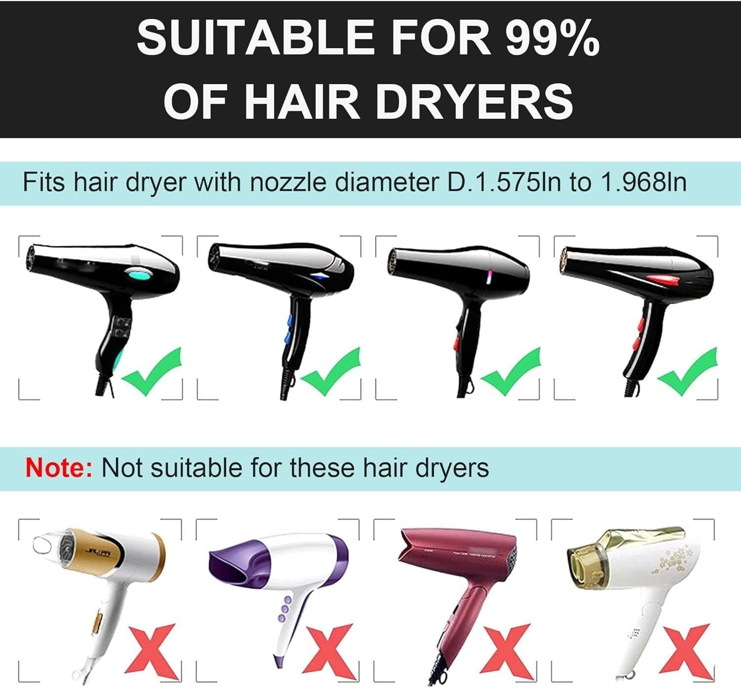 Universal Collapsible Silicone Hair Blow Dryer Diffuser Attachment for Travel