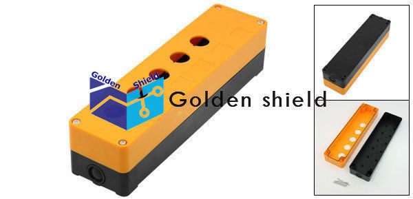 Orange Black Plastic 22mm Hole 5 Push Button Switch Control Station Box