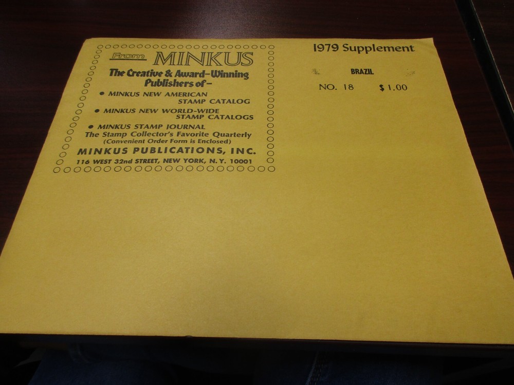 "MINKU" STAMP ALBUM  1979  SUPPLEMENT  BRAZIL   W/FREE SHP.