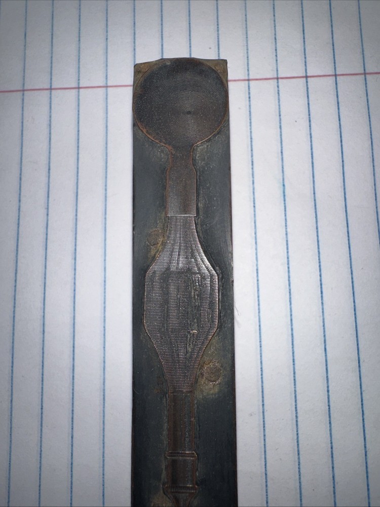 Print Block ( Old Needle Syringe ) Copper Face Nice Image!!