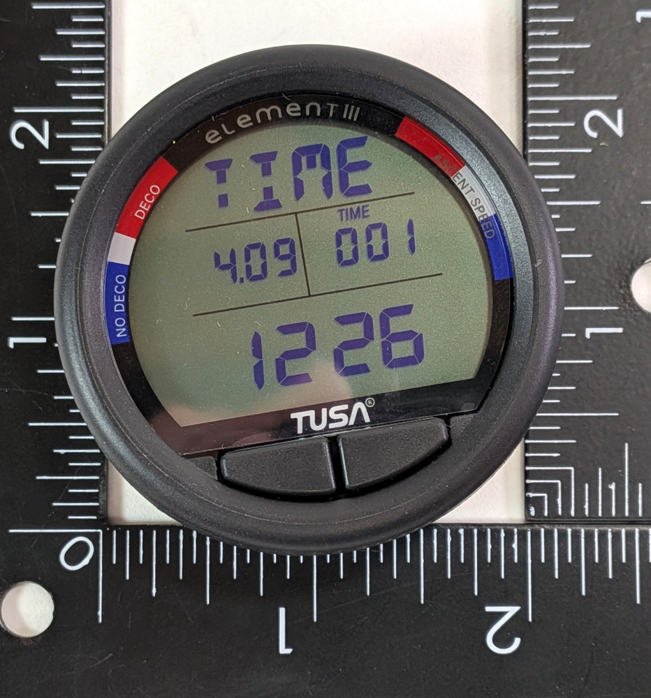 Tusa Element III Scuba Dive Computer Module Nitrox Compatible Backlit Display 3