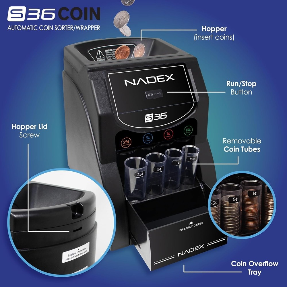 36SN Automatic Coin Sorter and Wrapper