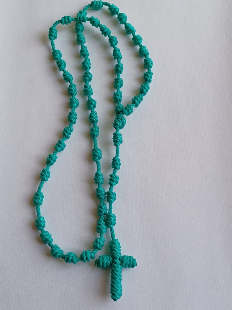 Nylon Rosary Knotted Cord Turquoise