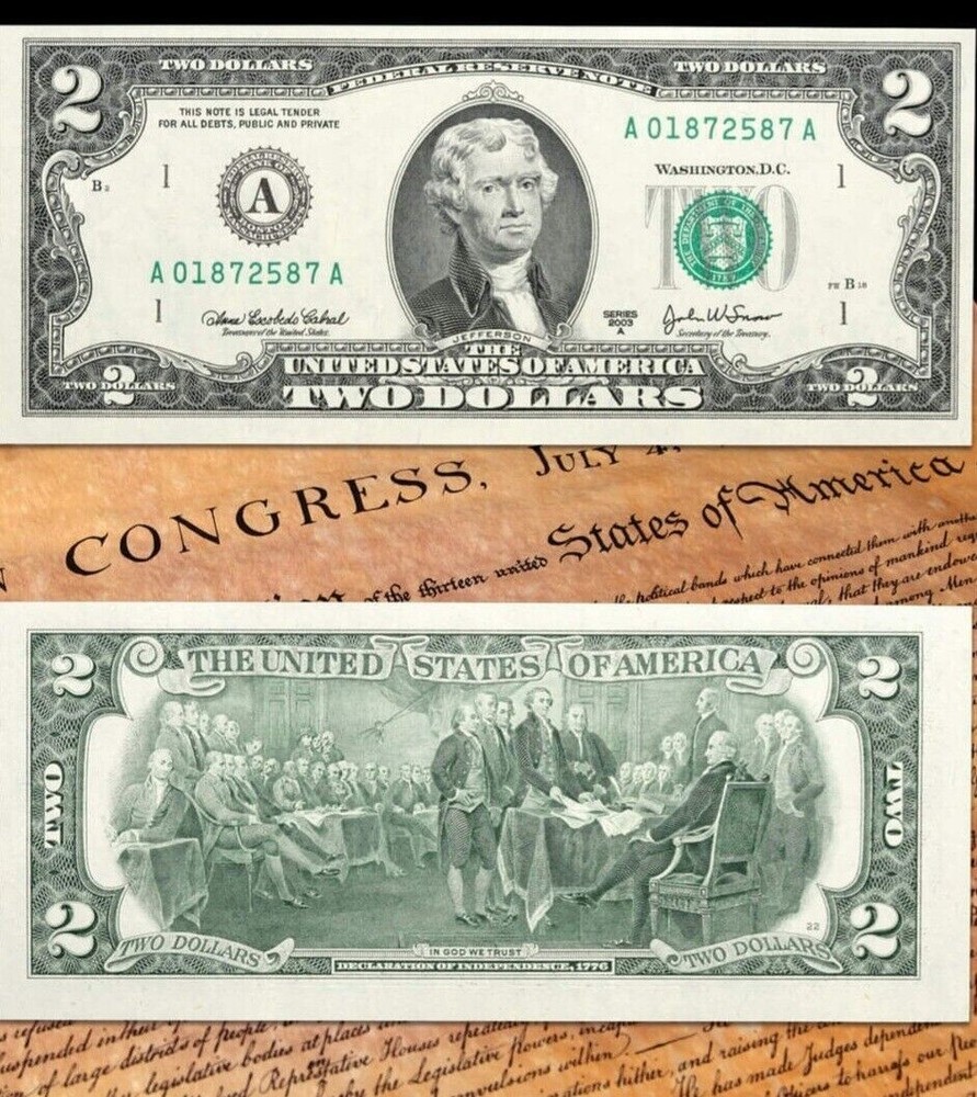 Set a Five Rare $2 Bill's—Series 2017 A —Uncirculated