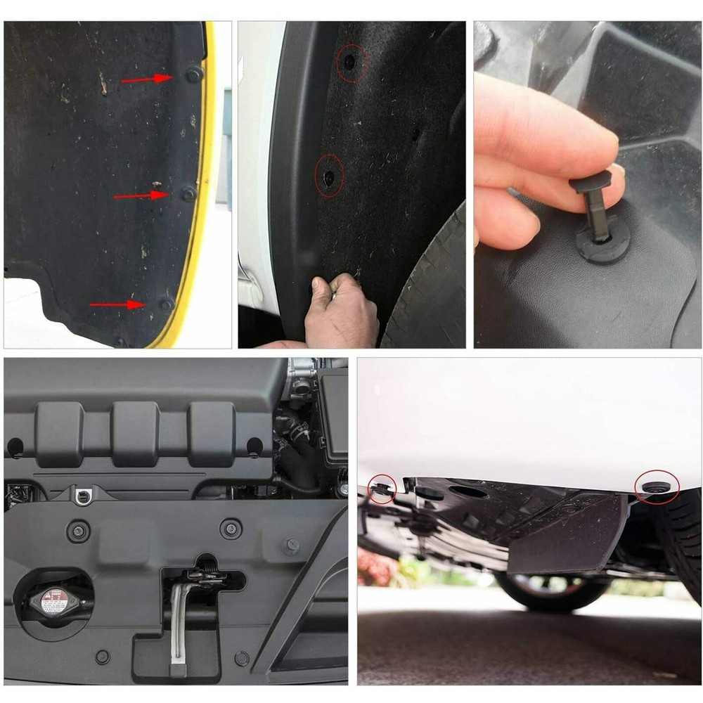 200 Pcs Bumper Fastener Rivet Plastic Clips 6 Size Retainer Push