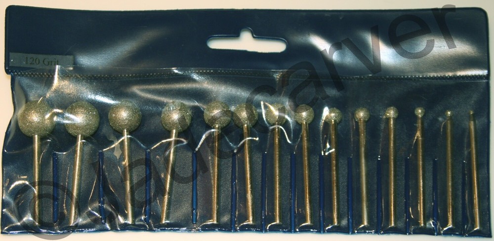 14pc Diamond Ball Bur Set, 120 grit