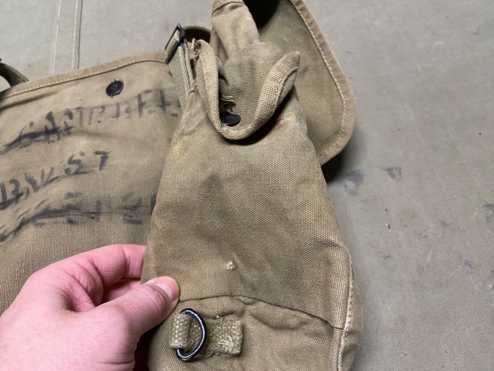 ORIGINAL WWII US AIRBORNE PARATROOPER M1936 MUSETTE JUMP BAG-OD#3