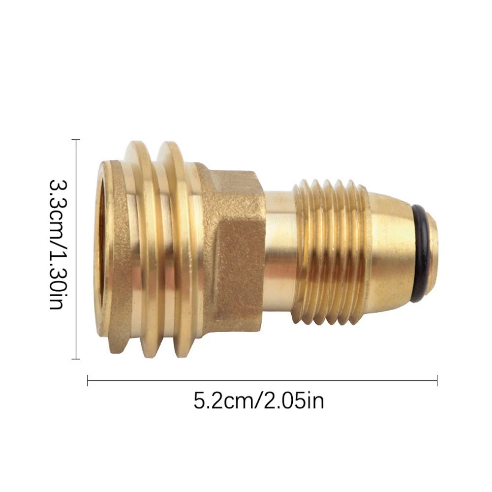 2x Solid Brass Propane Adapter: Soft Nose P.O.L. to QCC1, Multi - Purpose