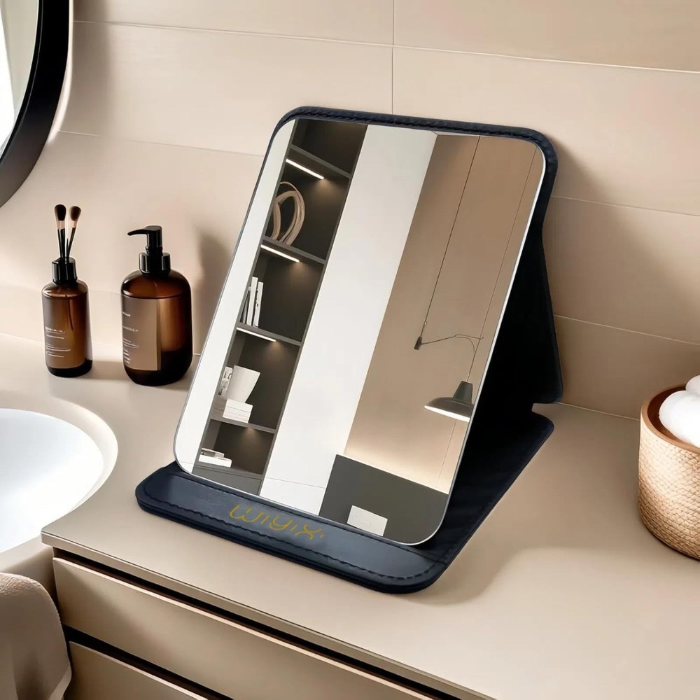 Foldable Travel Makeup Mirror with Stand Adjustable Angle Portable Vanity Mirror