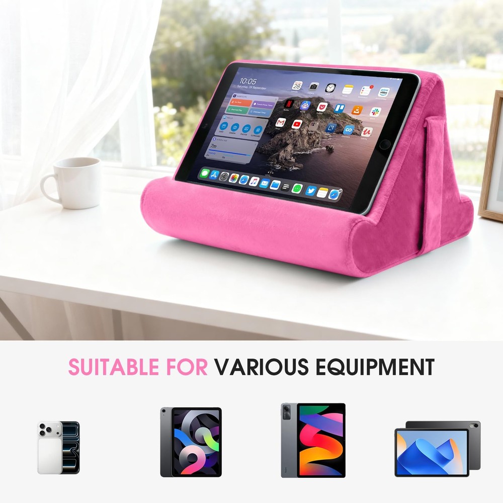 Universal Multi-Angle Holder - Soft Pad Stand with Net Pocket & Stands for La...