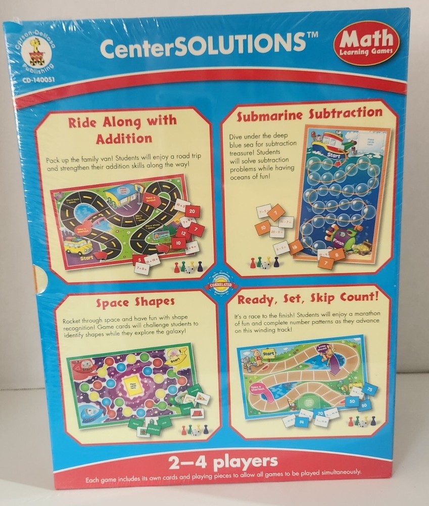 NEW Math Learning educational board Games (Grade 1) 4 complete games BD3/22