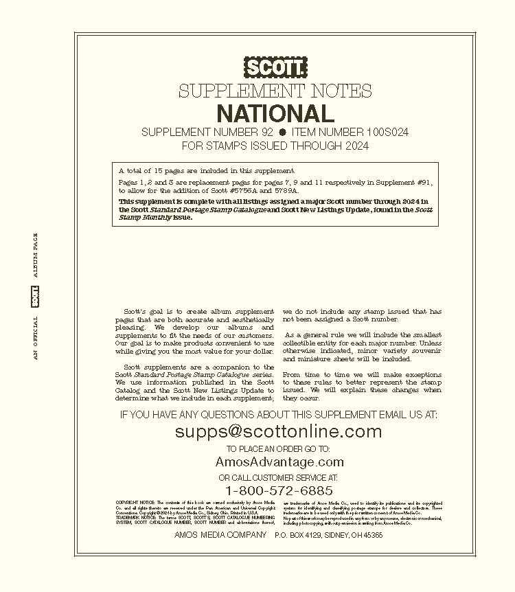 Scott National US Supplement 2021 #89 100S021