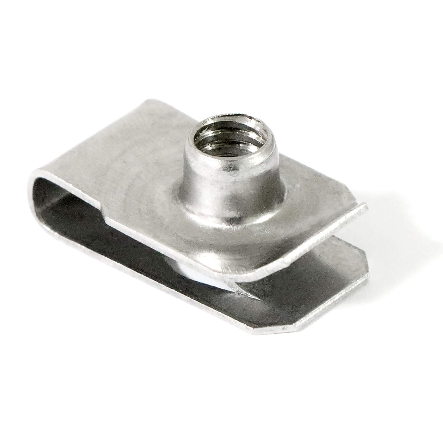 40 Packs 1/4" - 20 Stainless Steel Regular Extruded U Nuts, U Style Clip-on Nut,
