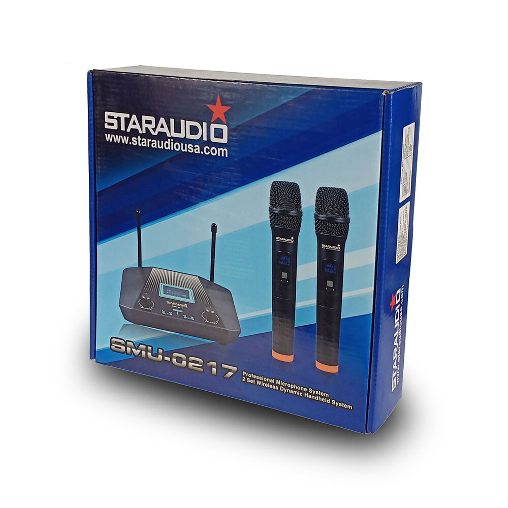 2 Channel UHF Wireless Microphone System 2CH UHF Handheld Microphone Studio Mic