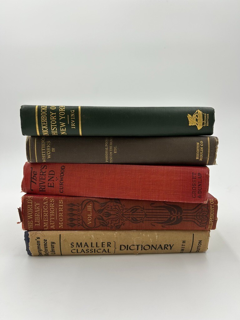 Vintage Book Lot of 5 Old Antiquarian Rare Decoration Hardcover Books