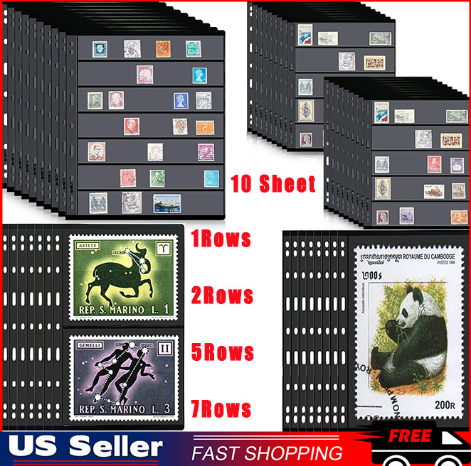 Stamp Pages for Album Binder 10 Sheet 7 Rows Pages for Stamp Collectors