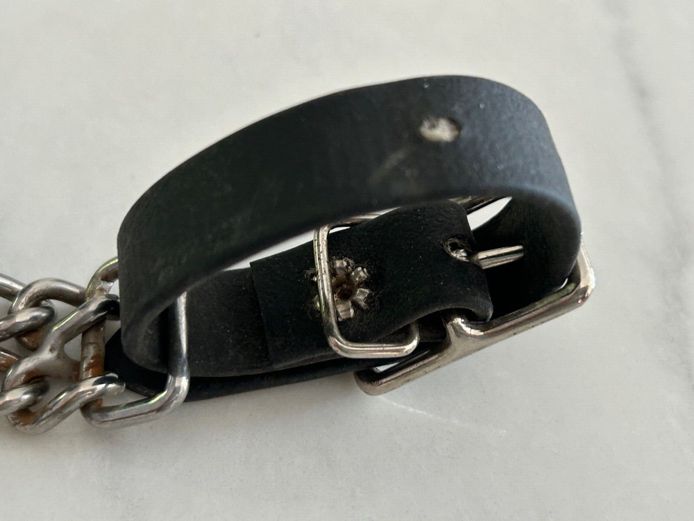 4″ CHROME PLATED BIOTHANE DOUBLE FLAT CURB CHAIN BLACK