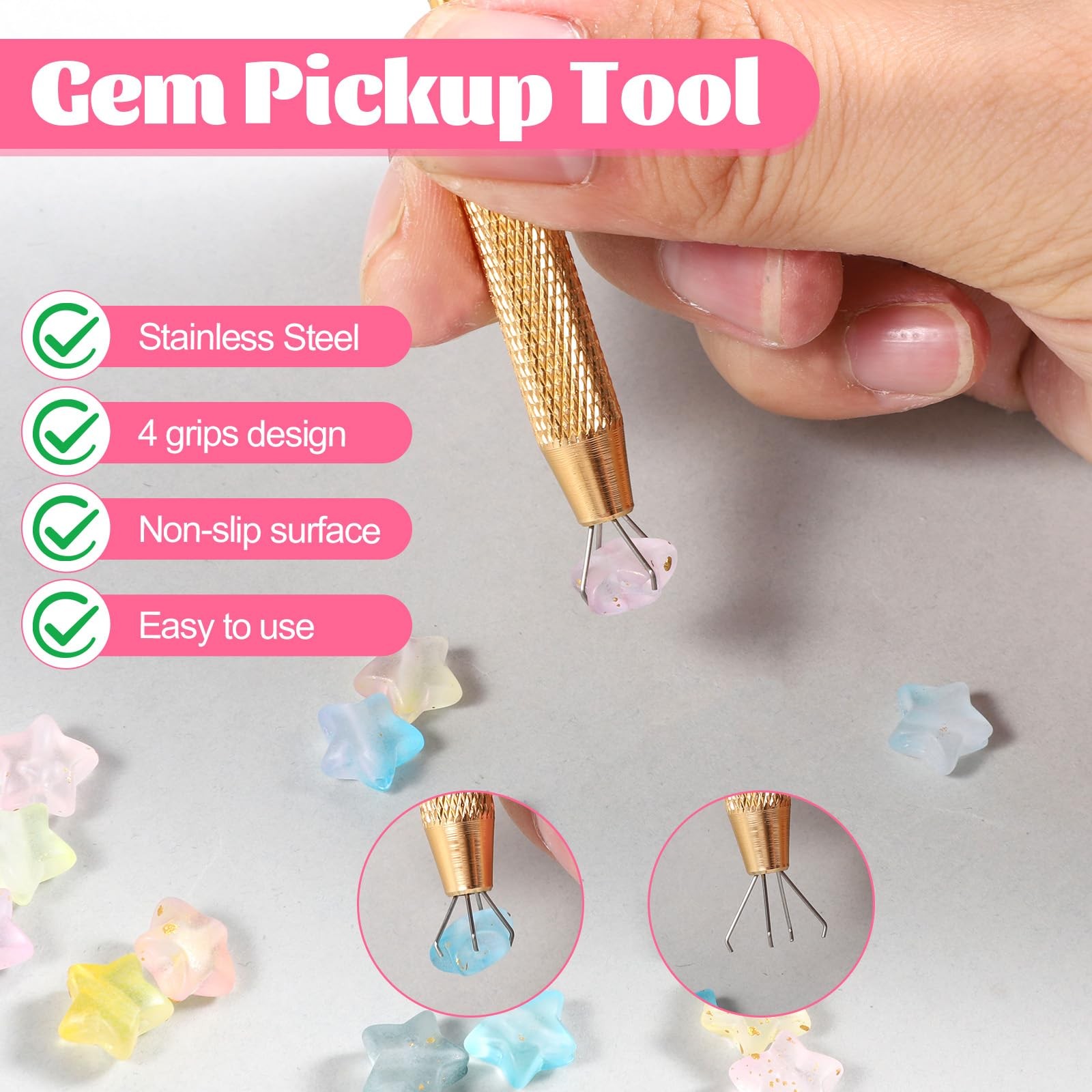 LIQWEI 2 Pcs Piercing Ball Grabber Tool, Changing Tools 4-Claw type2