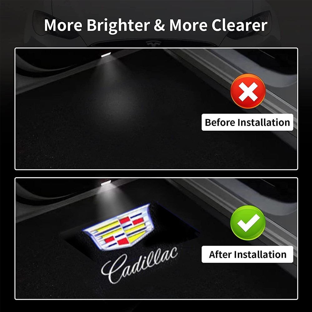 2x Ghost LED Car Door Step Courtesy Shadow Lights For ATS SRX XT5 XTS Mulitcolor