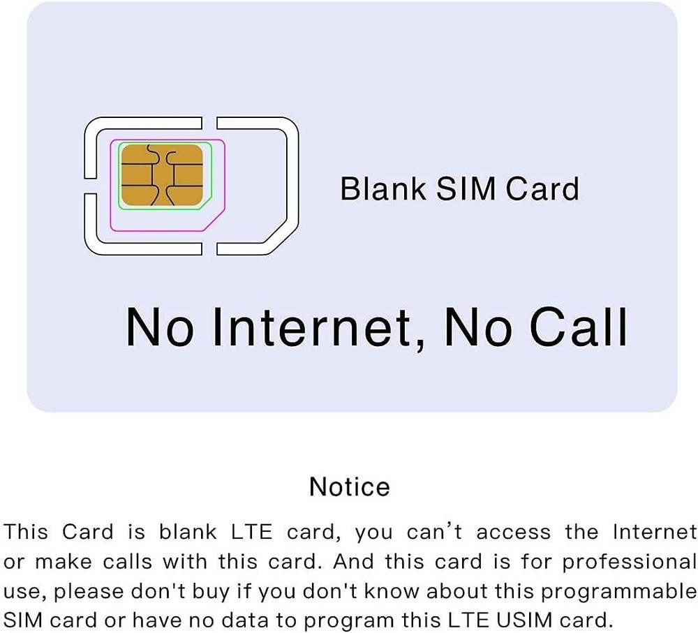 Versatile SIM Card Tools: LTE Programming Kit with 5 USIM Cards & Adapter