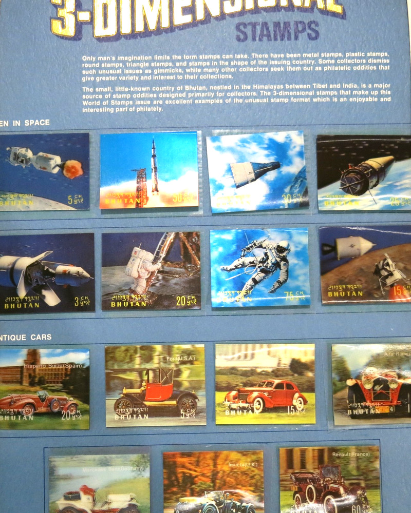Bhutan 3- DIMENSIONAL STAMPS MINT CONDITION