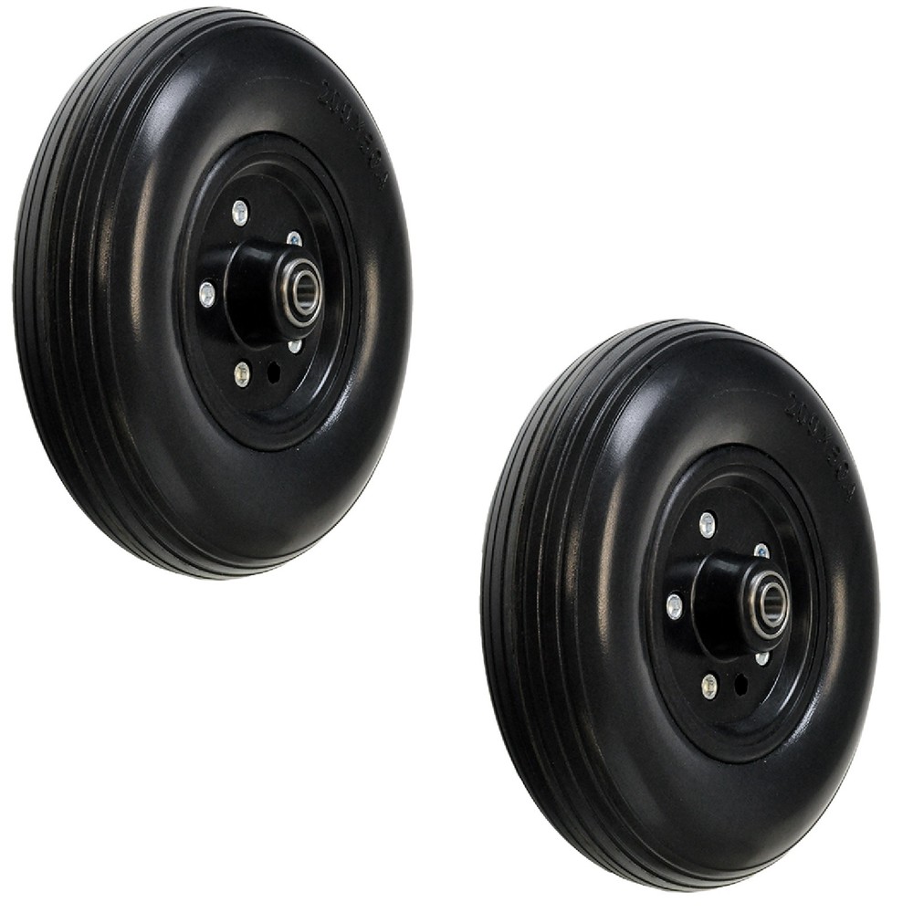 8" x 2" Solid Urethane Caster Wheels Assembly for Invacare Power Wheelchairs
