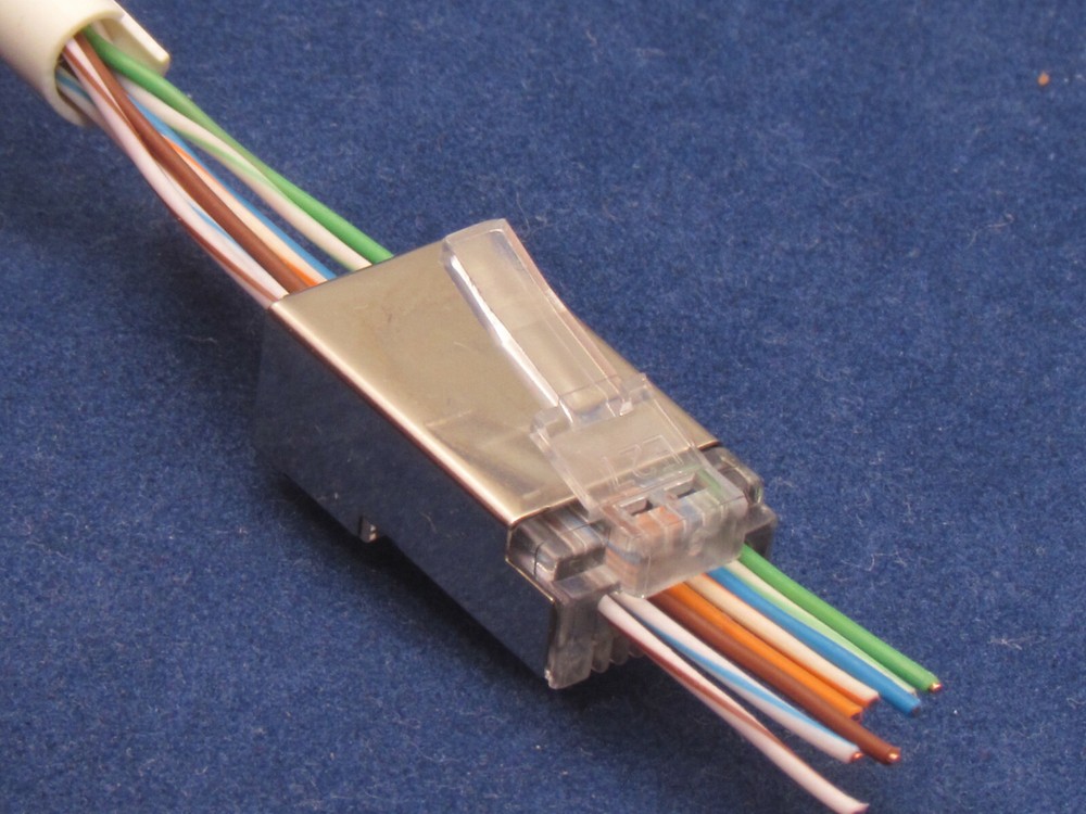 1000 CAT5e RJ45 Network Shielded Modular Plug 8P8C Connector End Pass Through