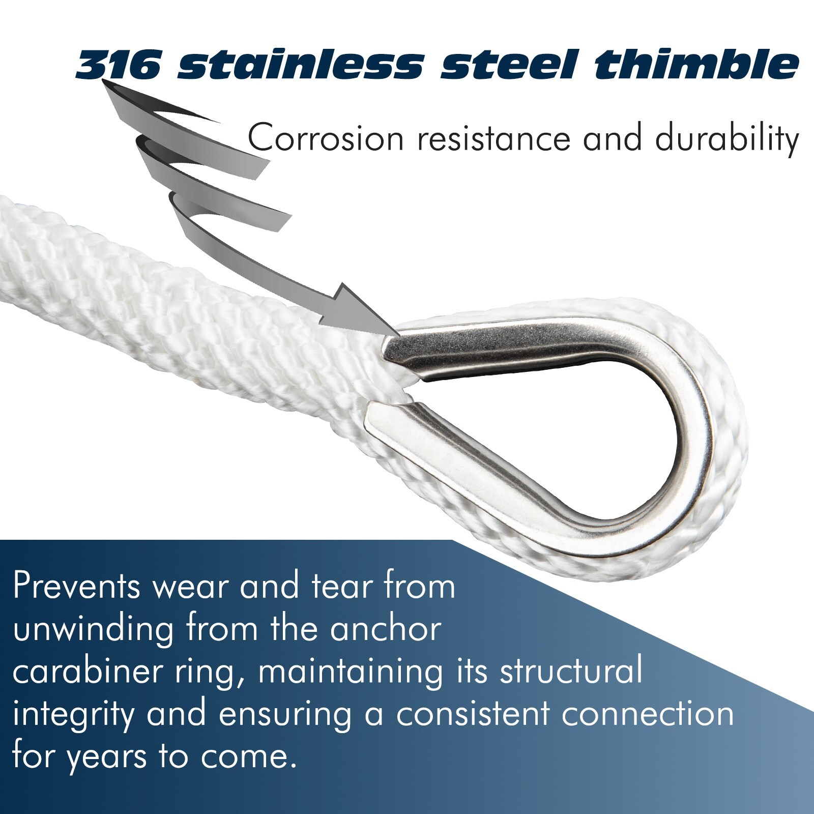 Anchor Rope Braided Anchor Line 3/8Inch 100 FT Premium Solid Braid MFP Boat Rop