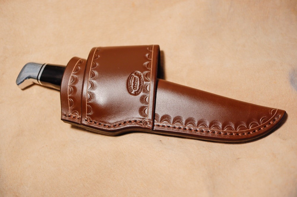 Custom Leather Crossdraw Sheath for Buck 119 Knife
