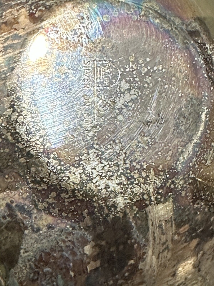 Sheridan Silver Co Silver Plate Tea Pot Silver On Copper Flower Design 4 Footed