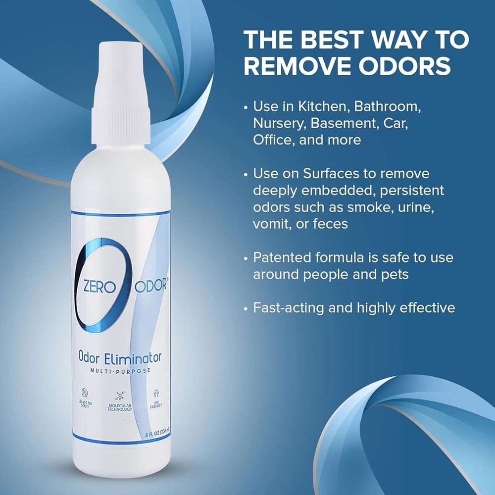 8oz Powerful Odor Eliminator Spray – Biodegradable, for Kitchen, Bathroom & More